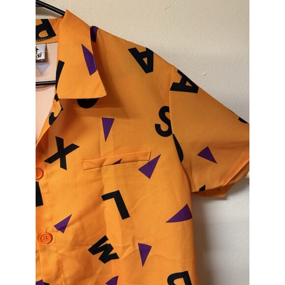 Dragon Ball Z Goku Button Up Down Anime Master Roshi Shirt Size L Rare 2001 - Picture 4 of 8